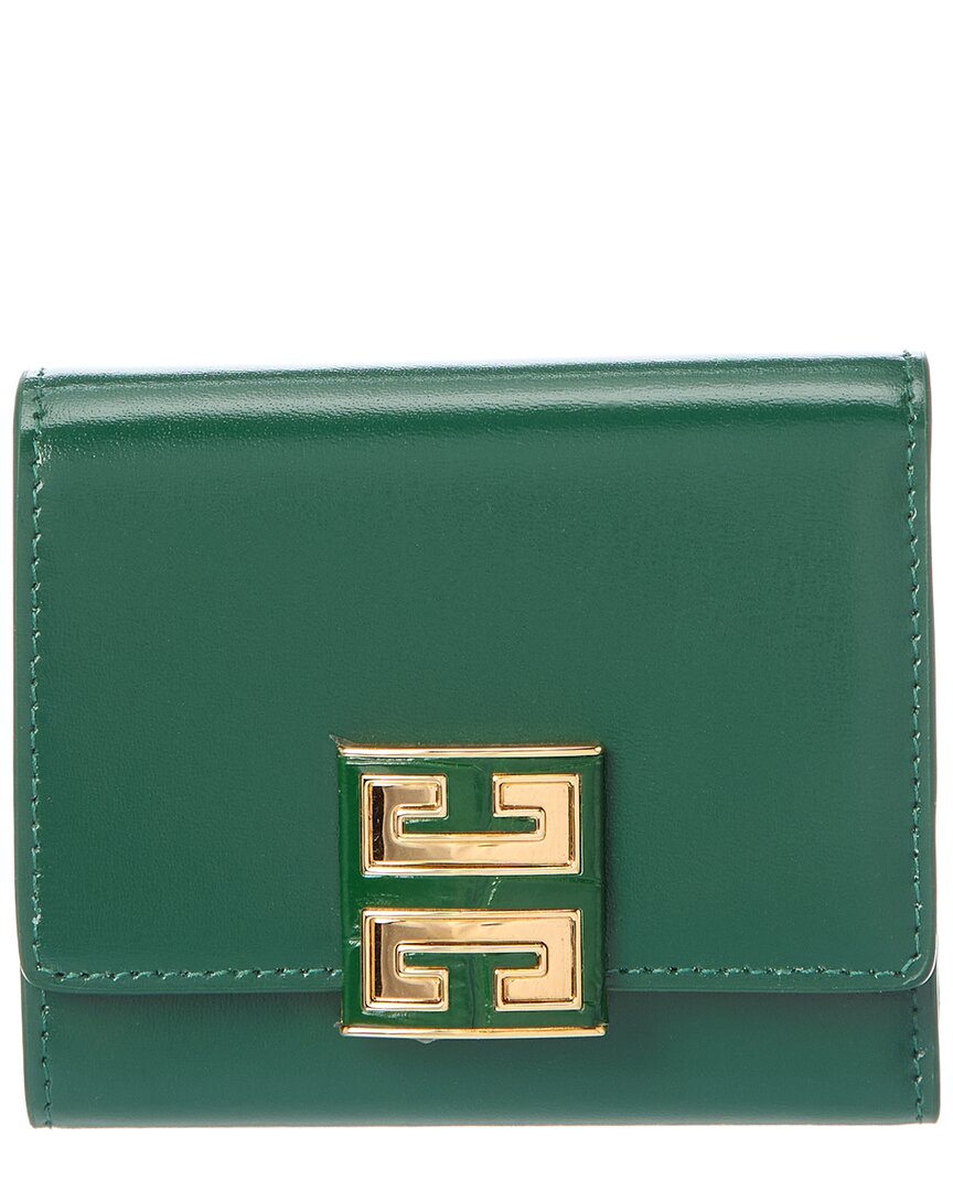 Givenchy 4g Leather Card Case In Green