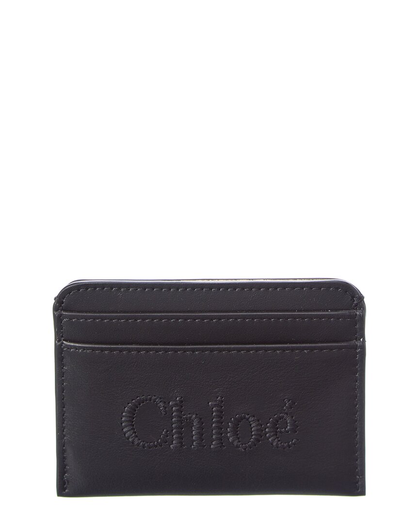 Shop Chloé Chloe Sense Leather Card Holder In Black
