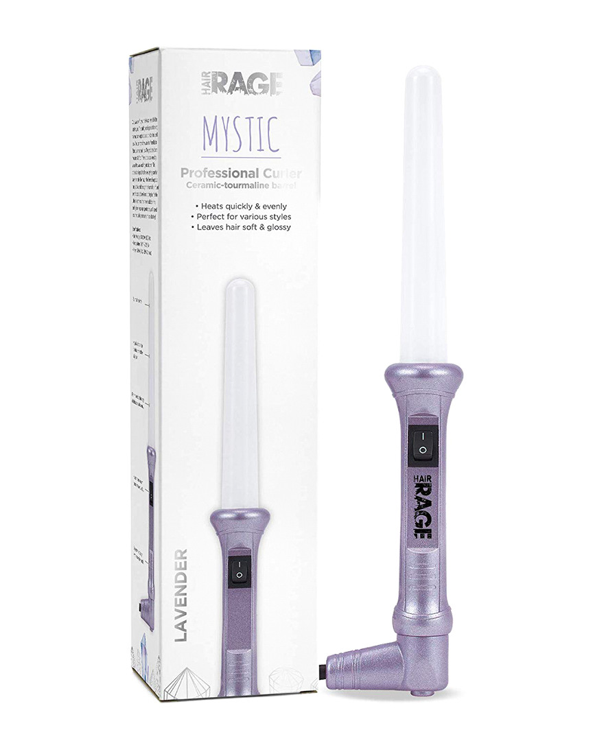 Hair Rage Mystic Collection 1in Graduated Clipless Hair Curling Iron Ceramic Tourmaline White Barrel Hair C