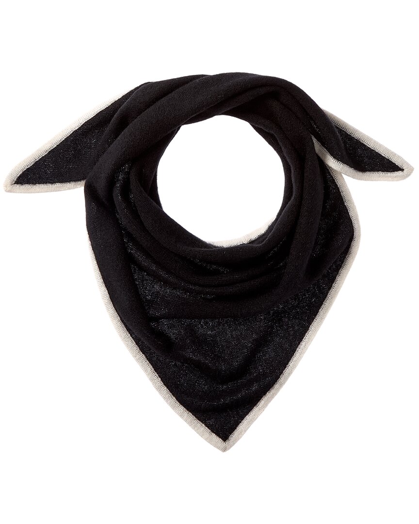 Phenix Knit Triangle Cashmere Scarf In Black
