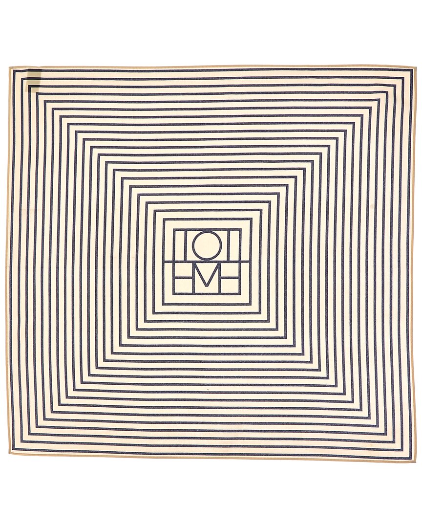 Totême Toteme Geometric Print Monogram Silk Scarf In Black