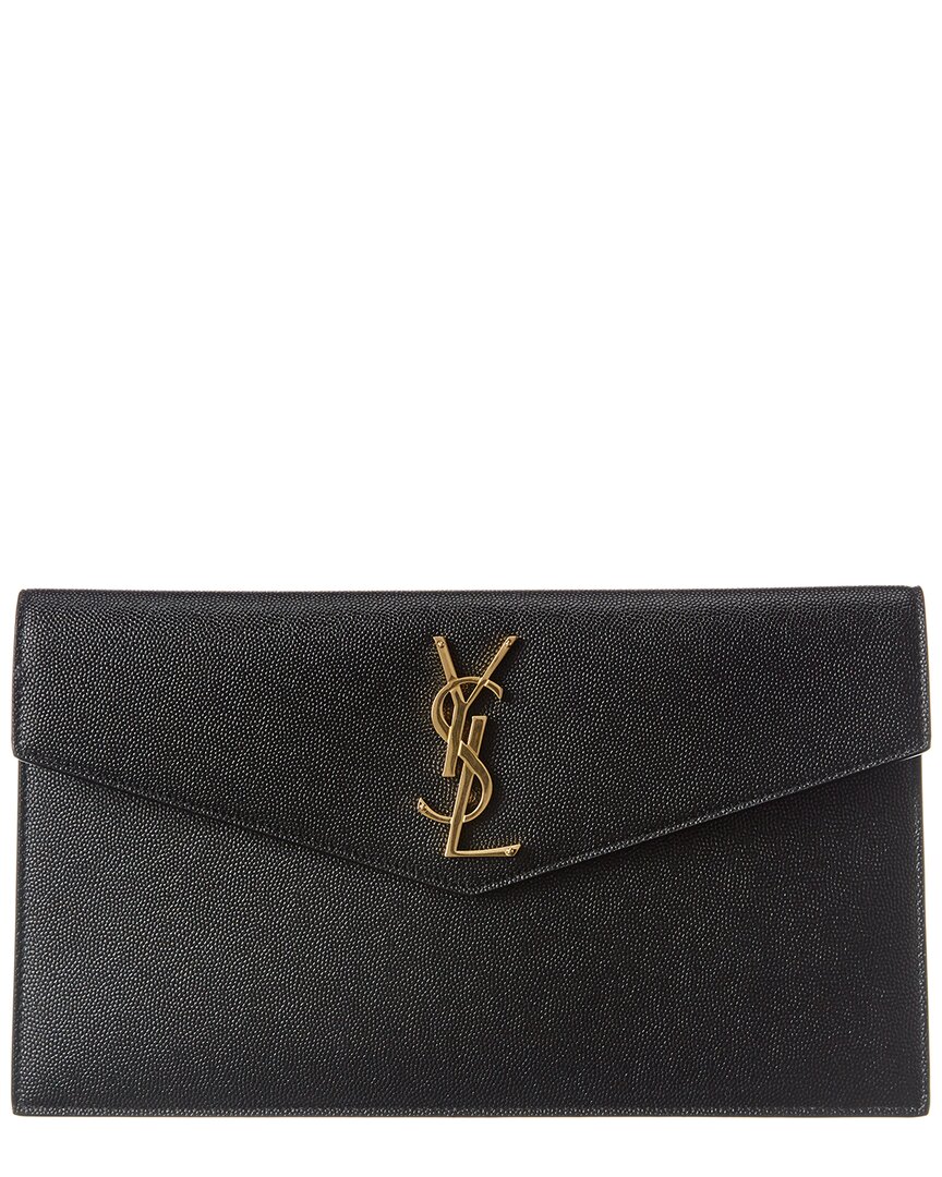 Saint Laurent Uptown Leather Pouch In Black