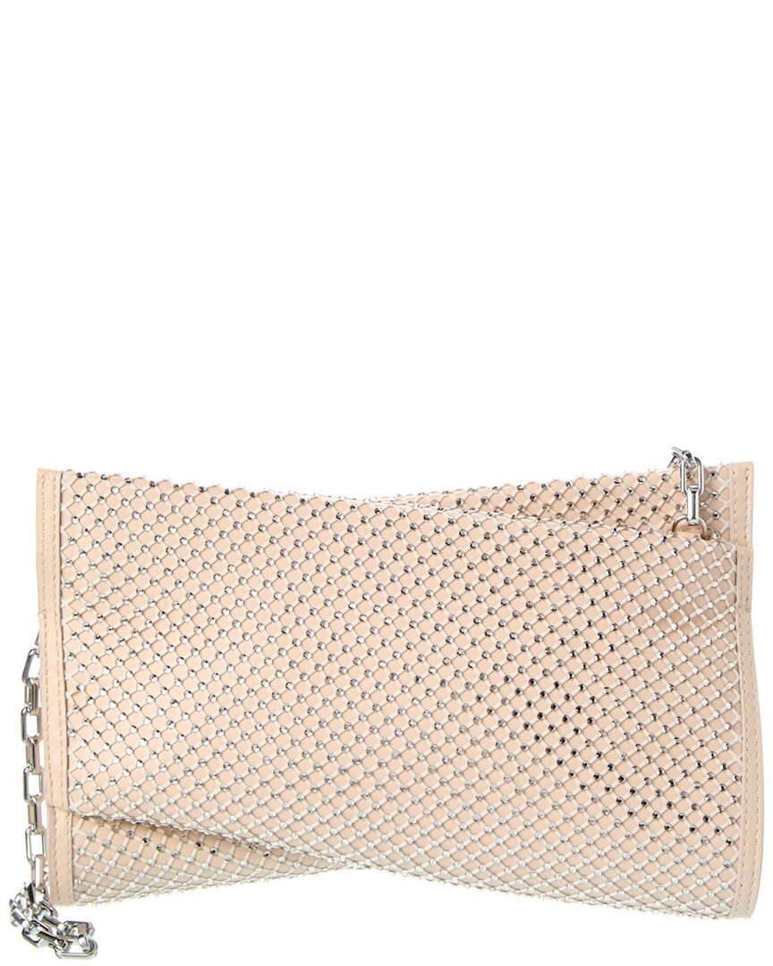Christian Louboutin Loubitwist Small Mesh & Leather Clutch In White