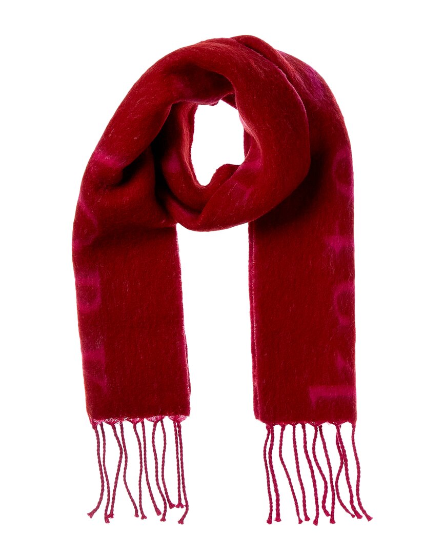 Kate Spade New York Logo Wool-blend Scarf In Burgundy