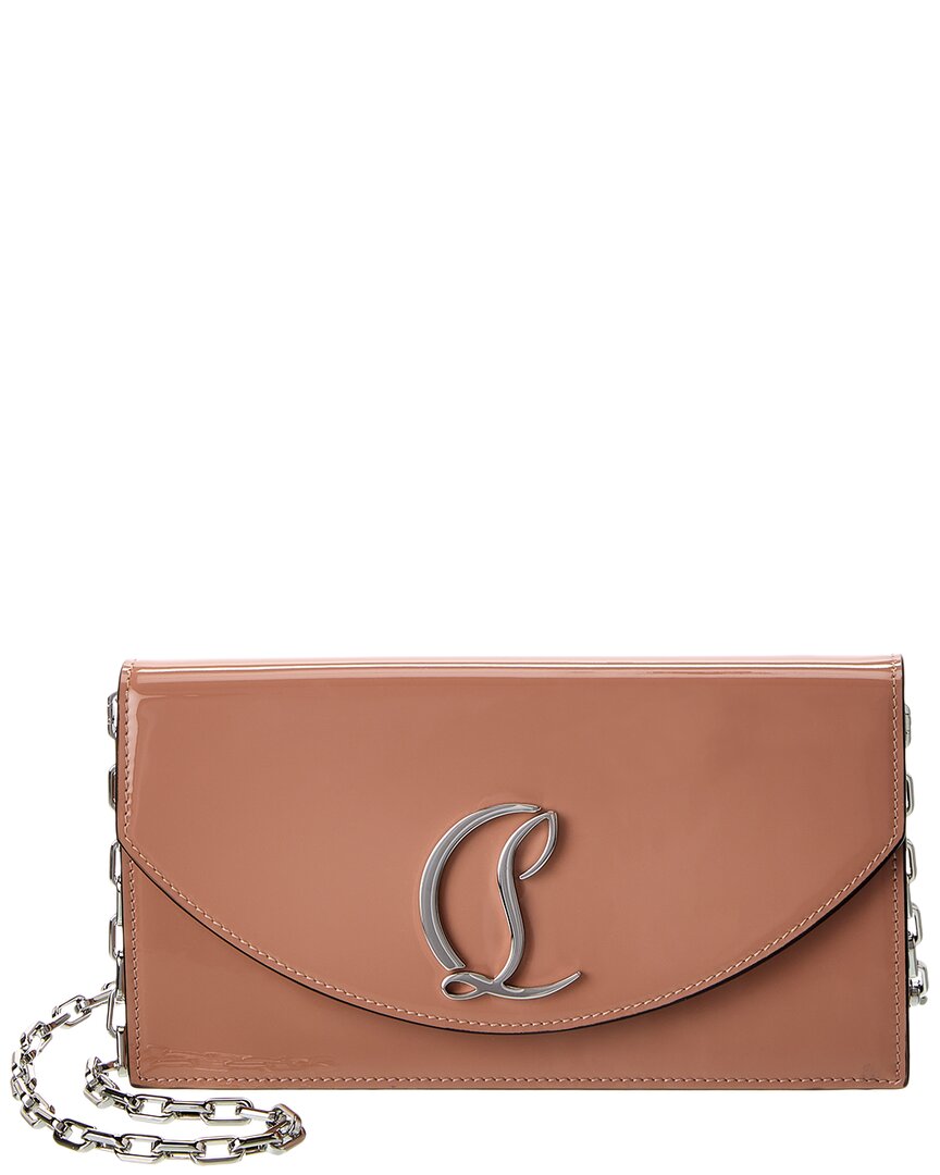 Christian Louboutin Loubi54 Patent Wallet On Chain In Sand