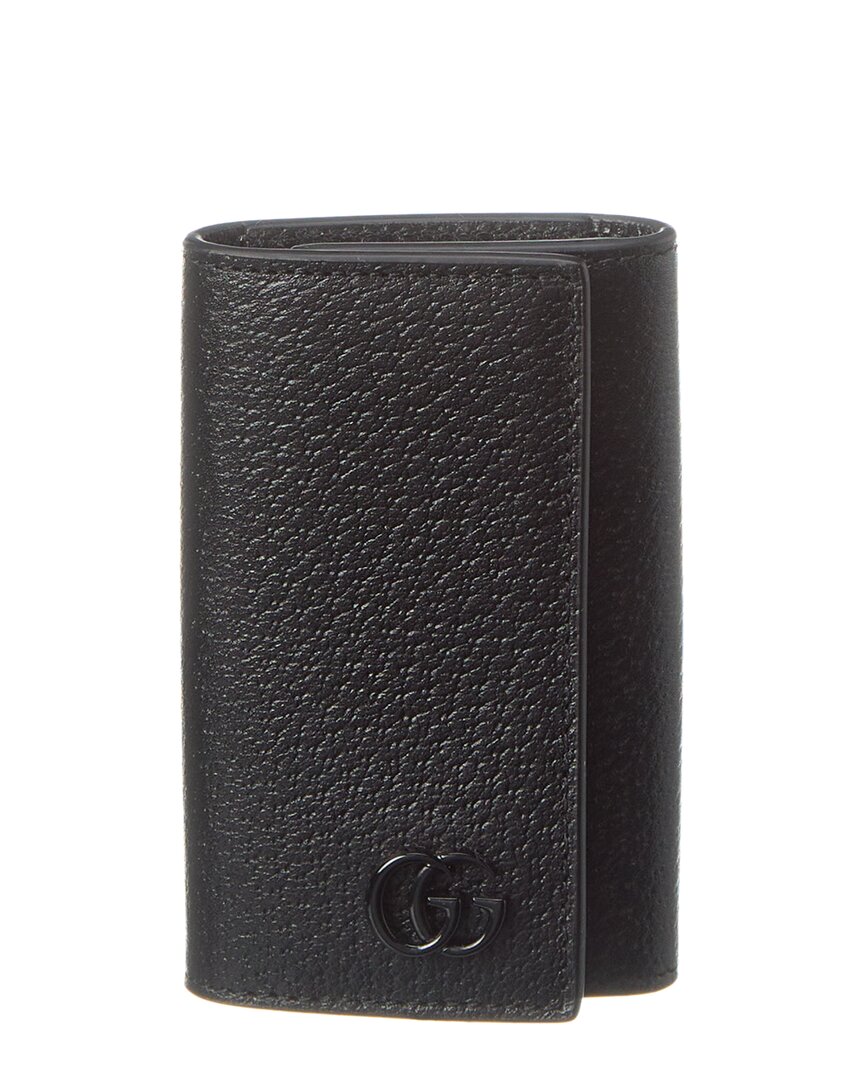 Gucci Gg Marmont Leather Key Case In Black