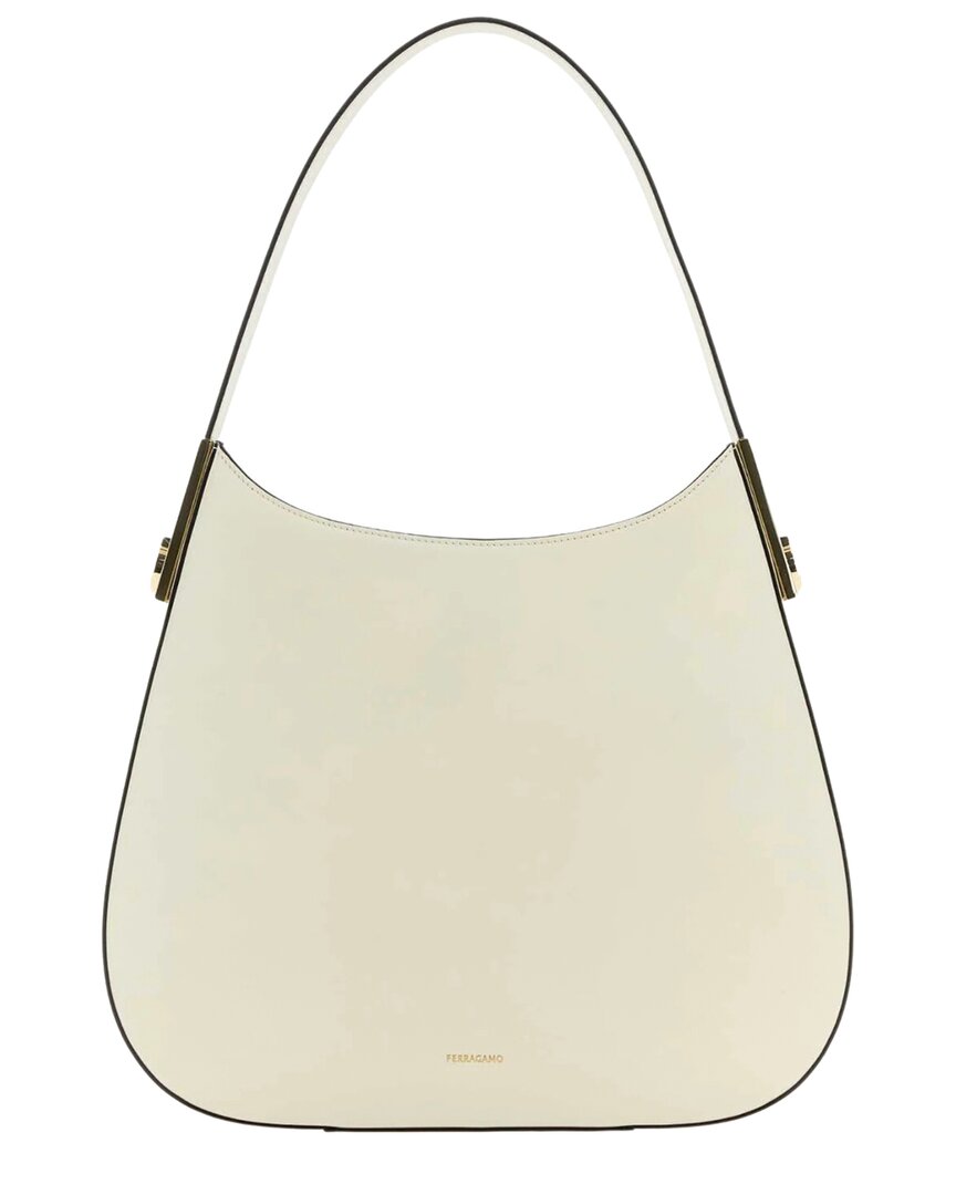 Ferragamo Logo Medium Leather Hobo Bag