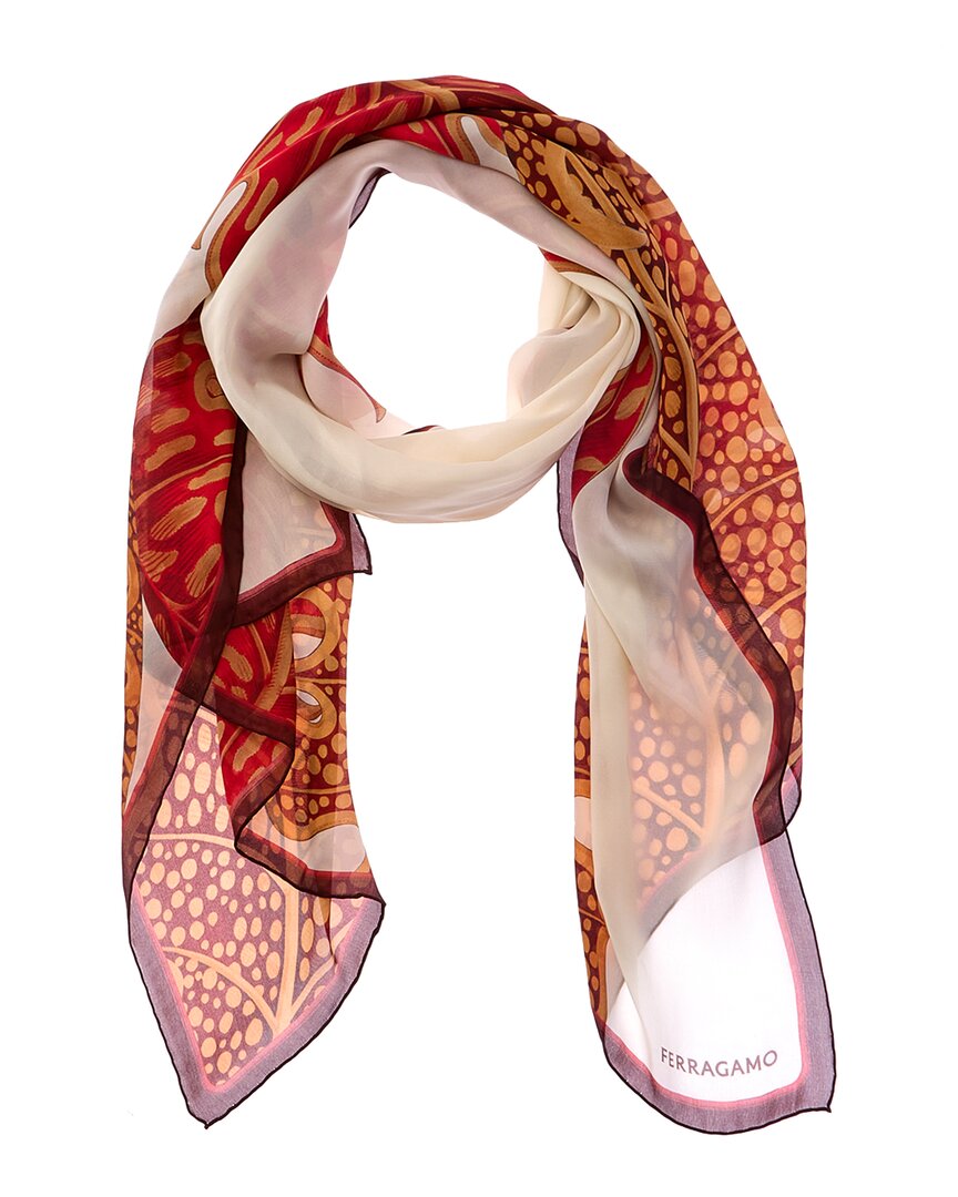 Ferragamo Graphic Printed Silk Scarf