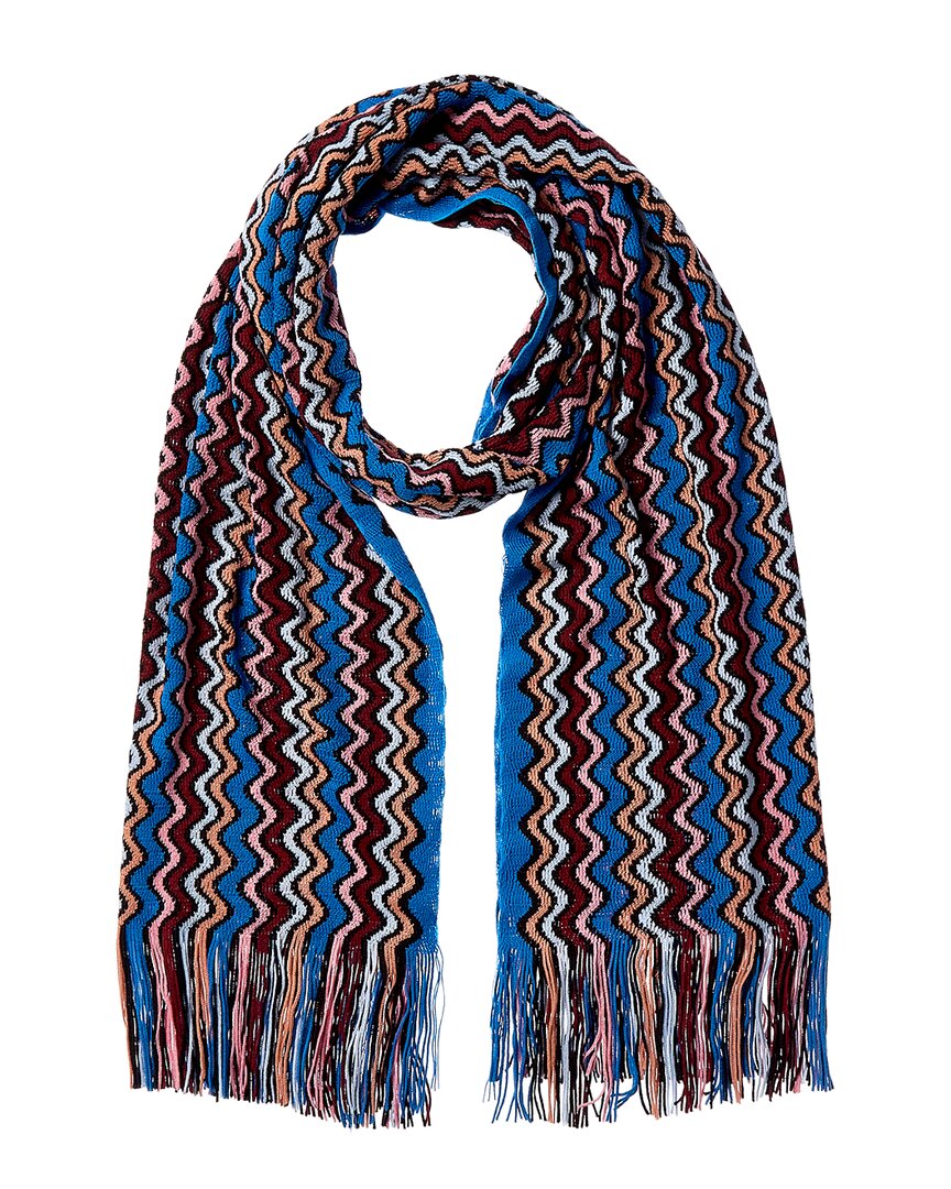 Missoni Wool-blend Scarf In Blue