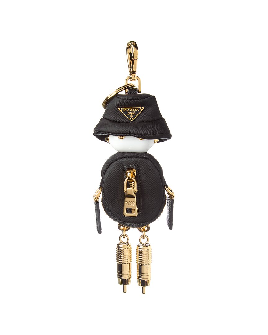 Prada Soft Robot Keyring Accessories In Black