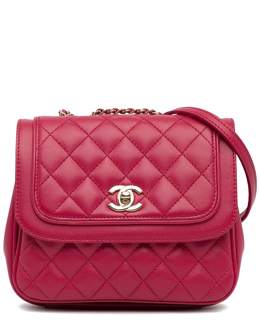 Pre-owned Chanel Pink Calfskin Small Lovely Day Flap (authentic Pre-loved)