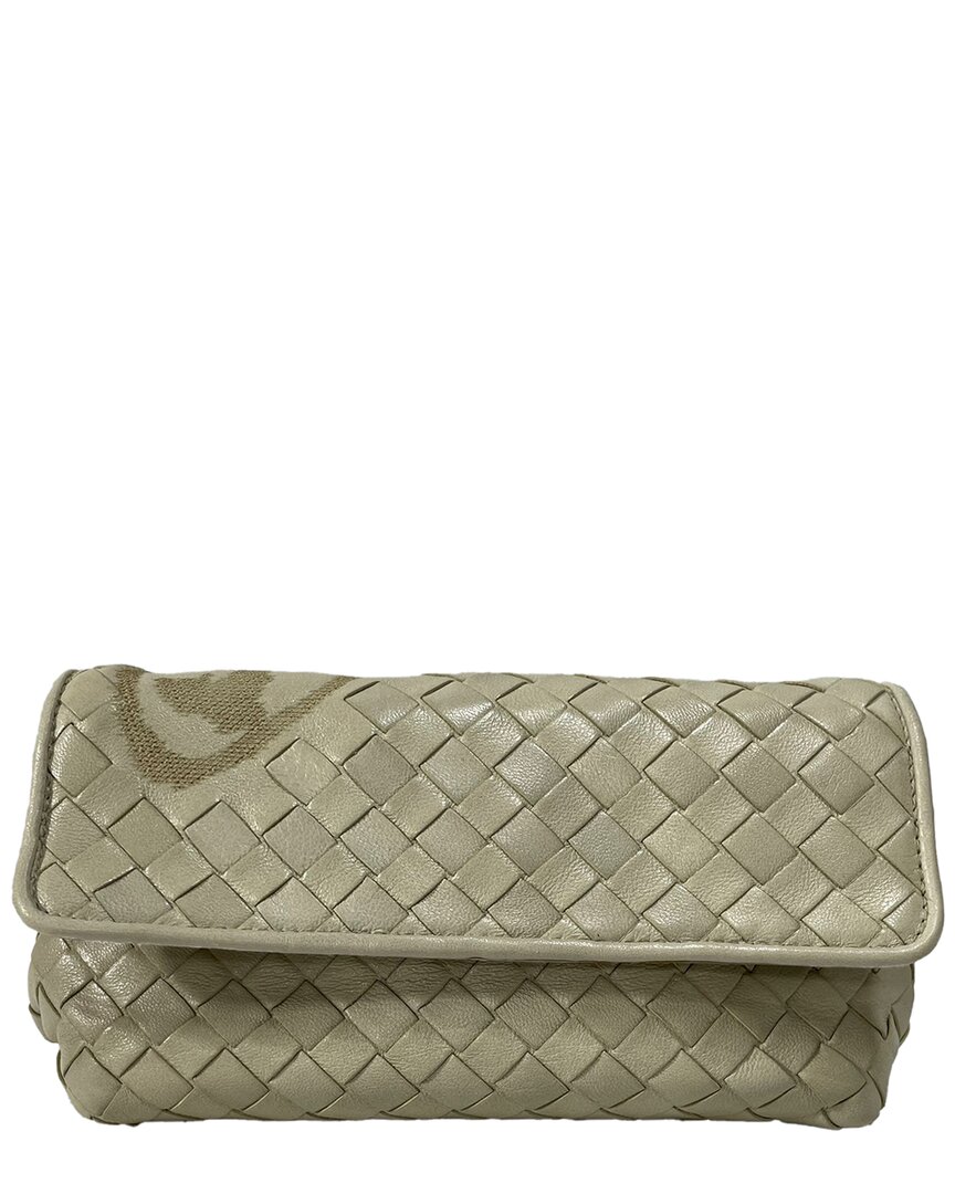 Bottega Veneta Beige Intrecciato Leather Butterfly Flap Clutch Bag (authentic  Pre-loved)