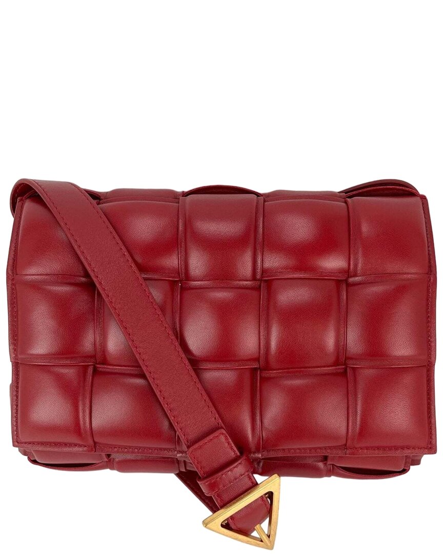 Bottega Veneta Red Intreccio Leather Maxi Padded Cassette Crossbody (authentic  Pre-loved)