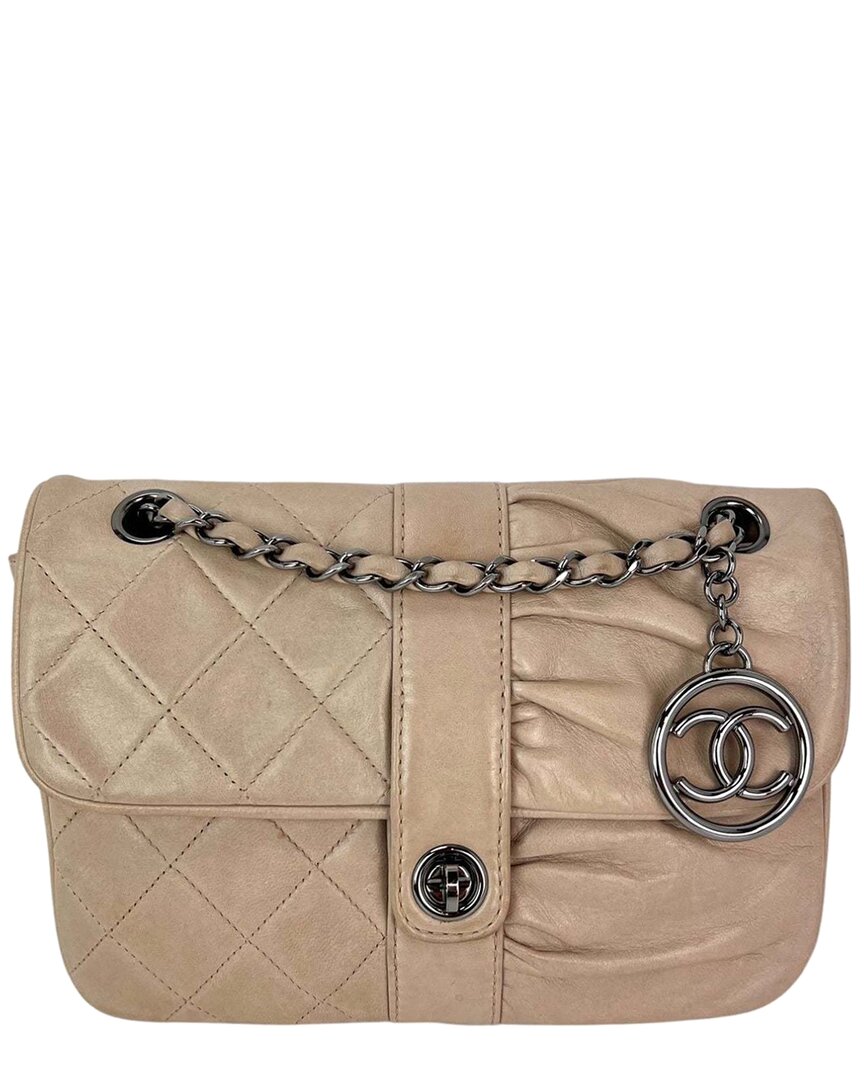Pre-owned Chanel Brown Leather Quilted Pile Ou Face Flap Clair Shoulder Bag (authentic  Pre-loved)
