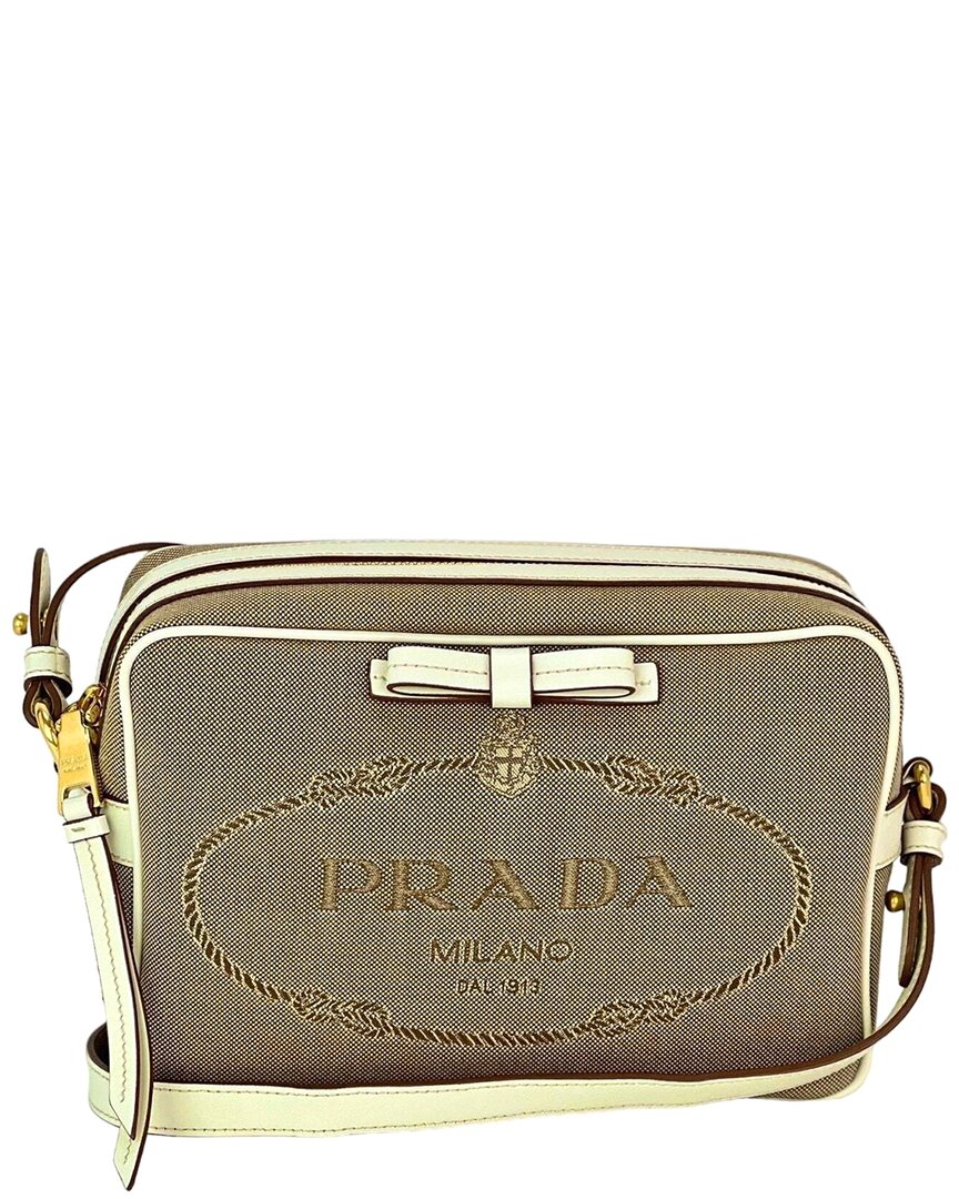 Prada Khaki Canvas Camera Crossbody Bag