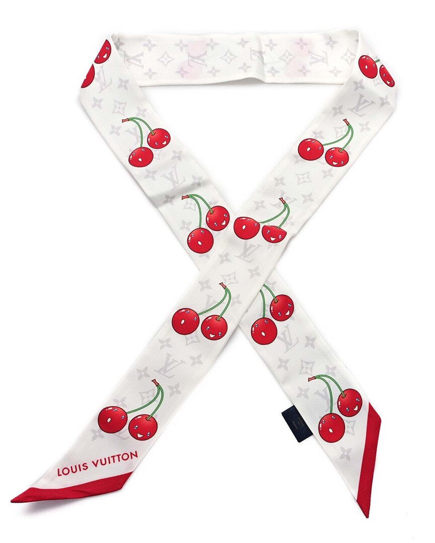 Saint Laurent Lv X Tm Silk Monogram Cerise Bandeau (authentic Pre-loved) In Multi