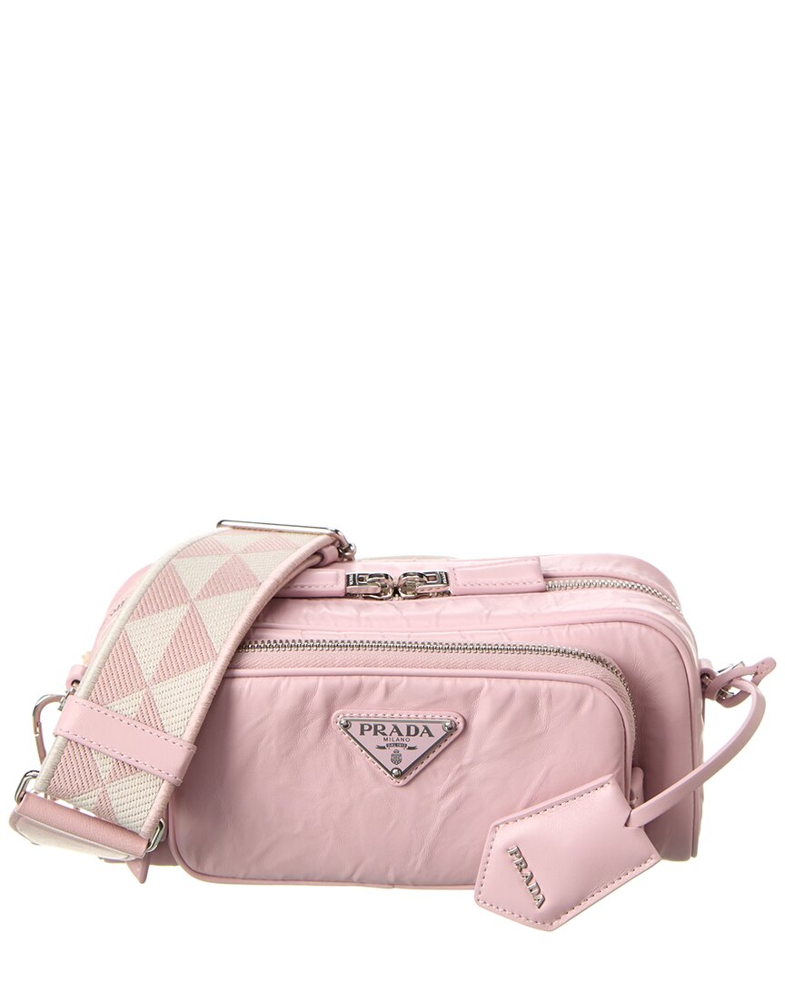 Prada - Women's Nappa Antique Leather Multi-Pocket Shoulder Bag - Pink