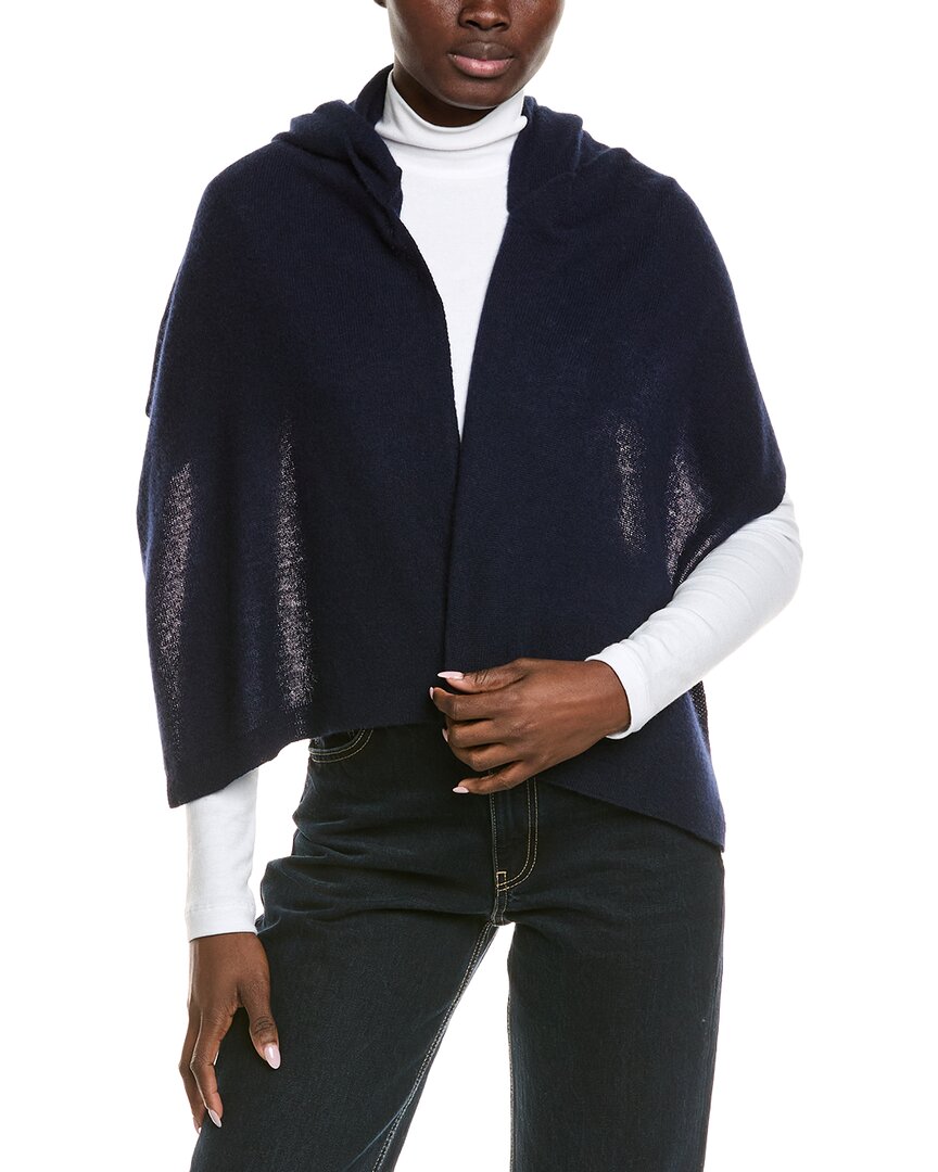 Hannah Rose Cashmere Balaclava With Scarf In Blue