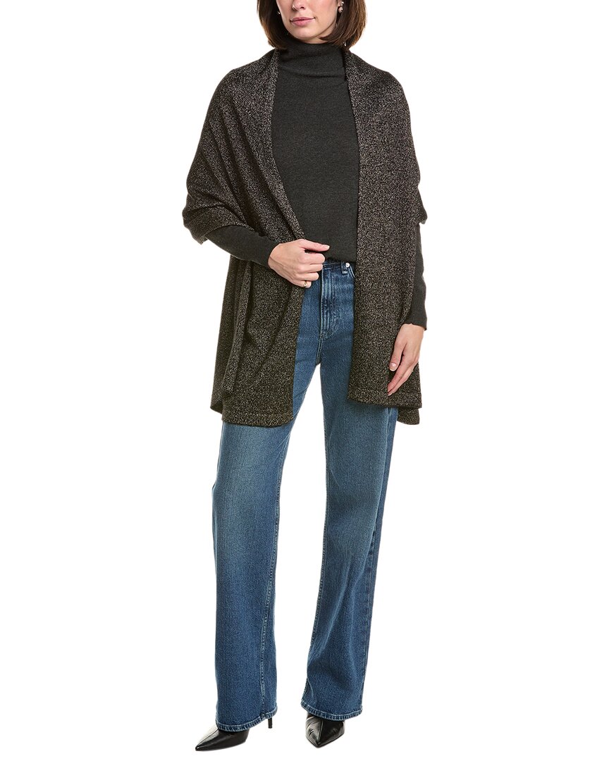 Hannah Rose Lurex Cashmere Scarf In Gray