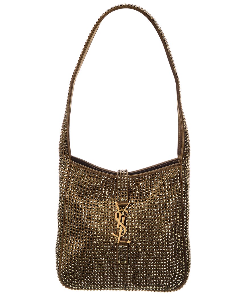 Saint Laurent Le 5 A 7 Satin Hobo Bag In Brown