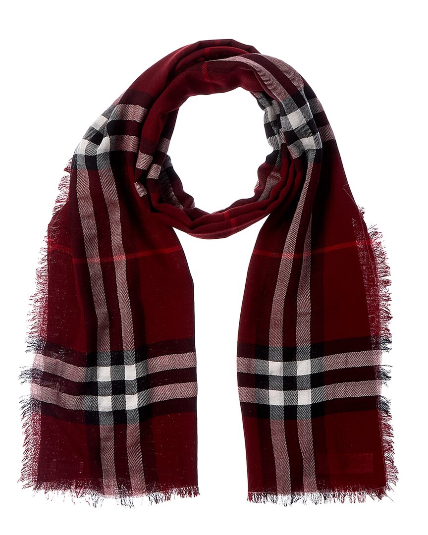 Burberry Wide Check Wool Scarf