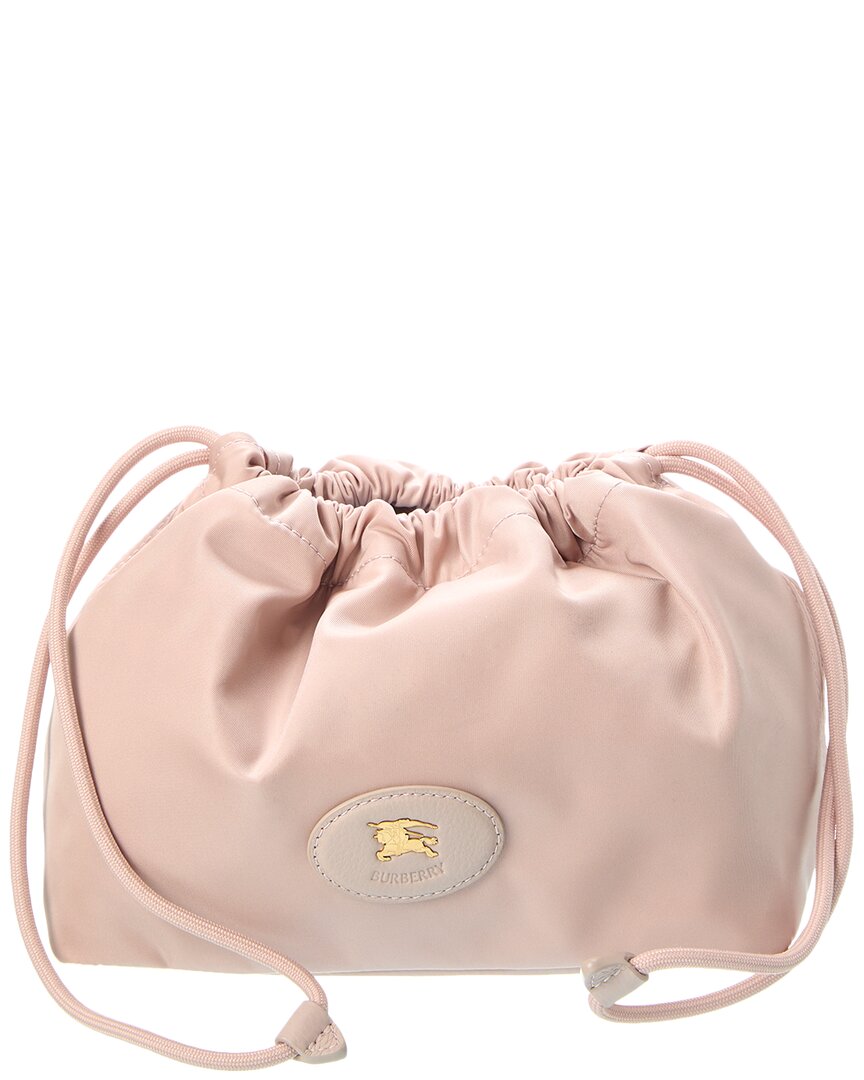 Burberry Patch Drawstring Pouch In Pink