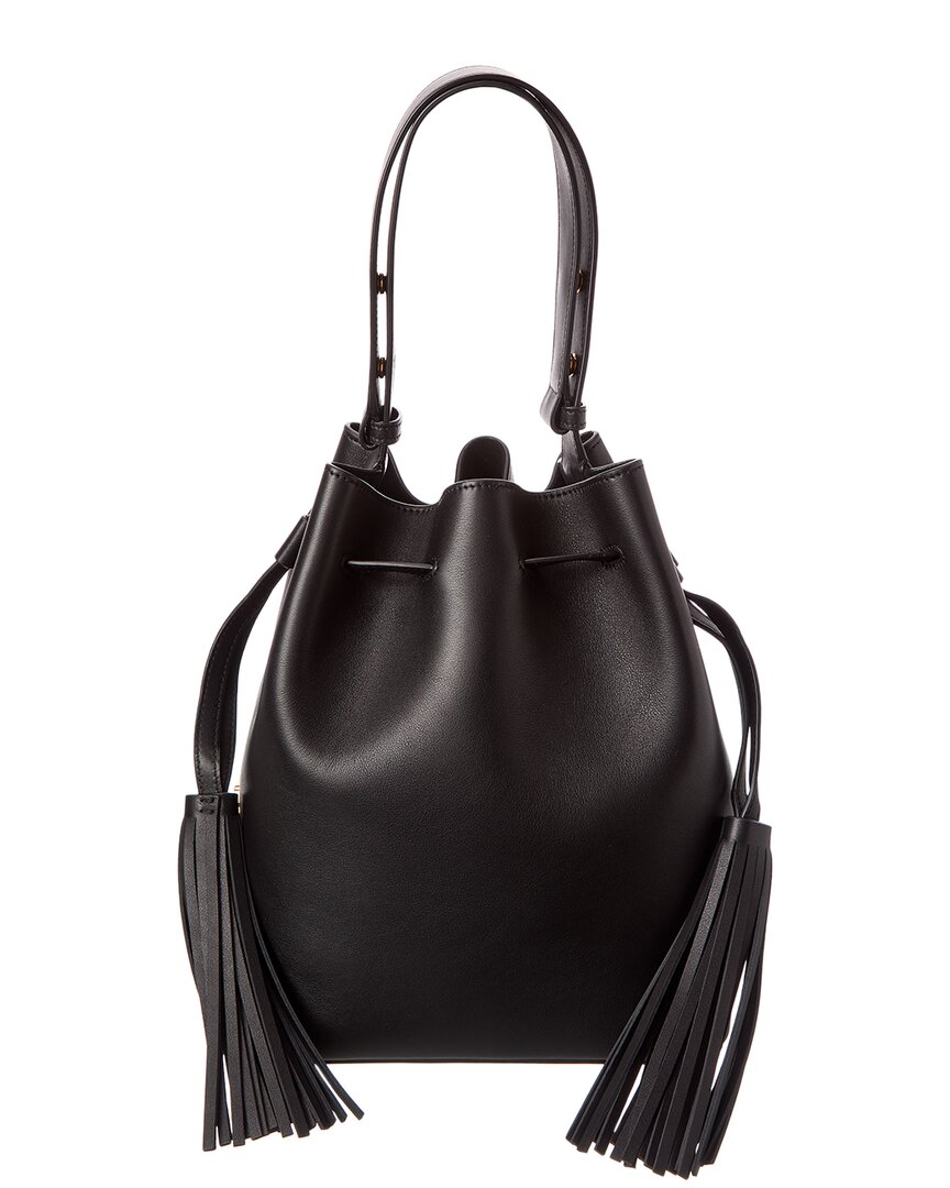 Valentino Garavani So Seau Leather Drawstring Bucket Bag In Black