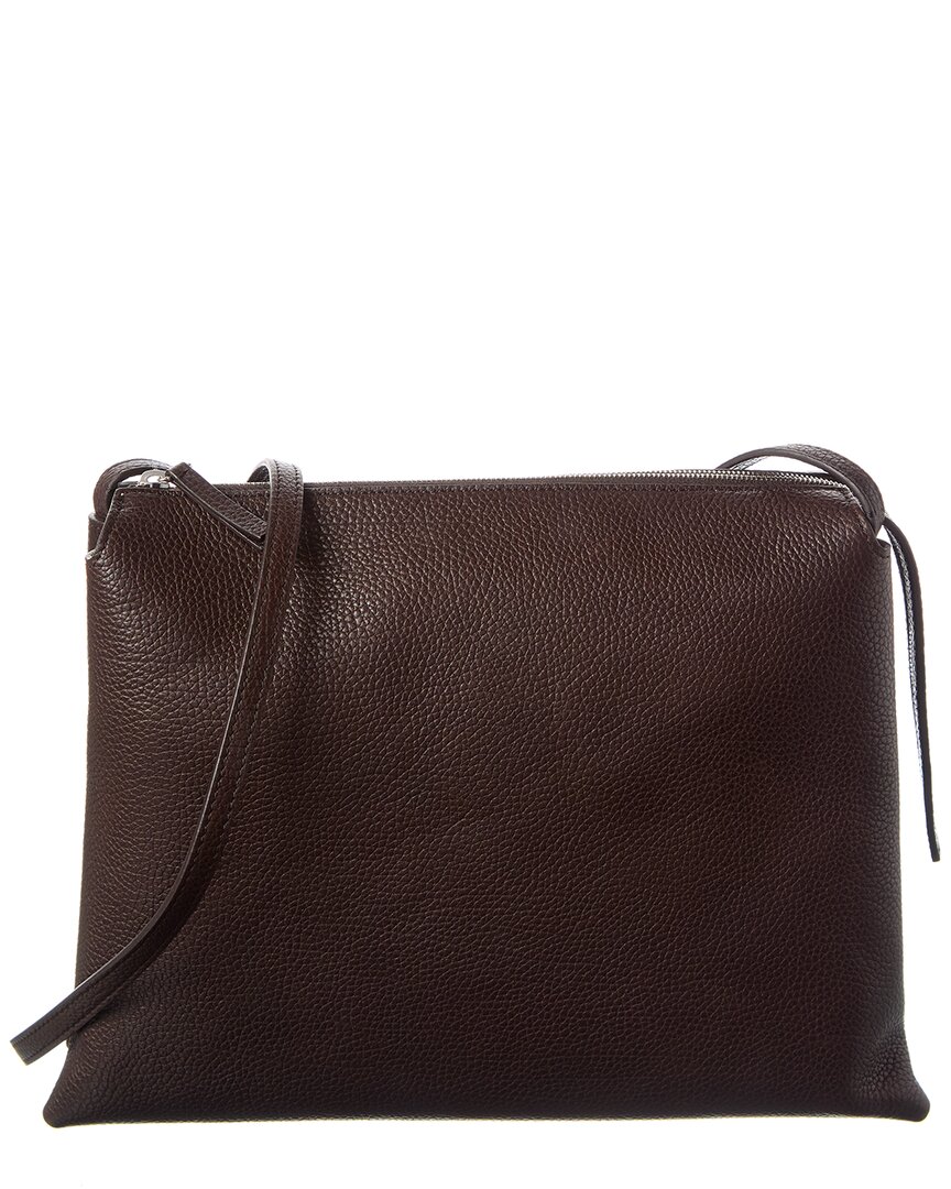 The Row Dnu Inv  Nu Twin Leather Shoulder Bag In Brown