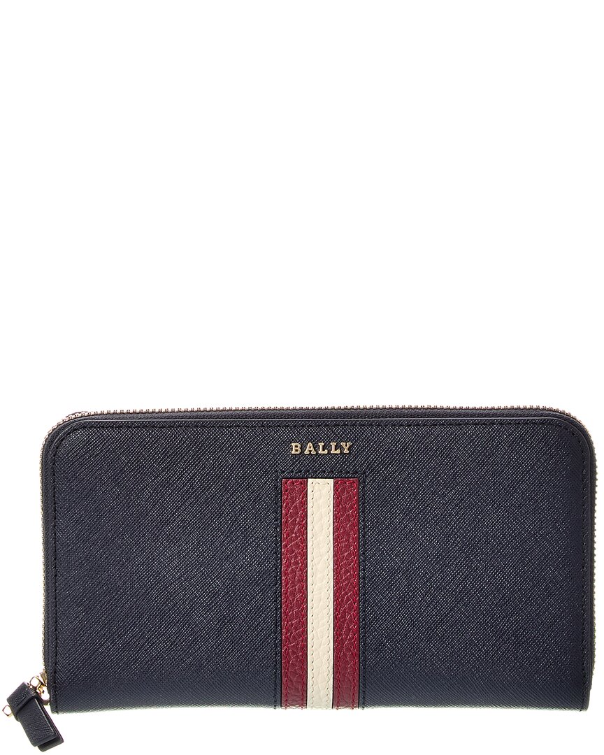 Bally Sorissa Leather Zip Around Wallet In Blue