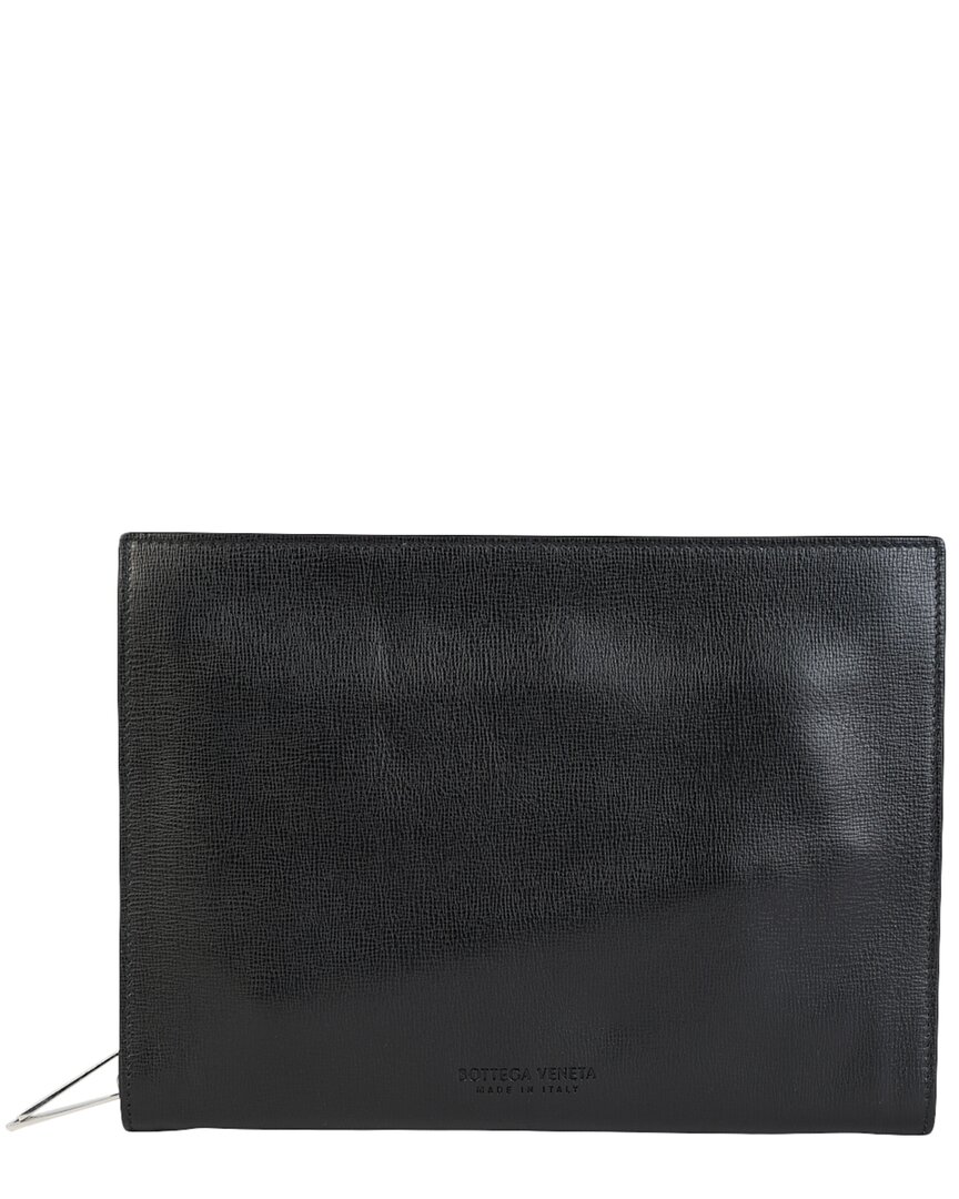 Bottega Veneta Embossed Leather Pouch In Black