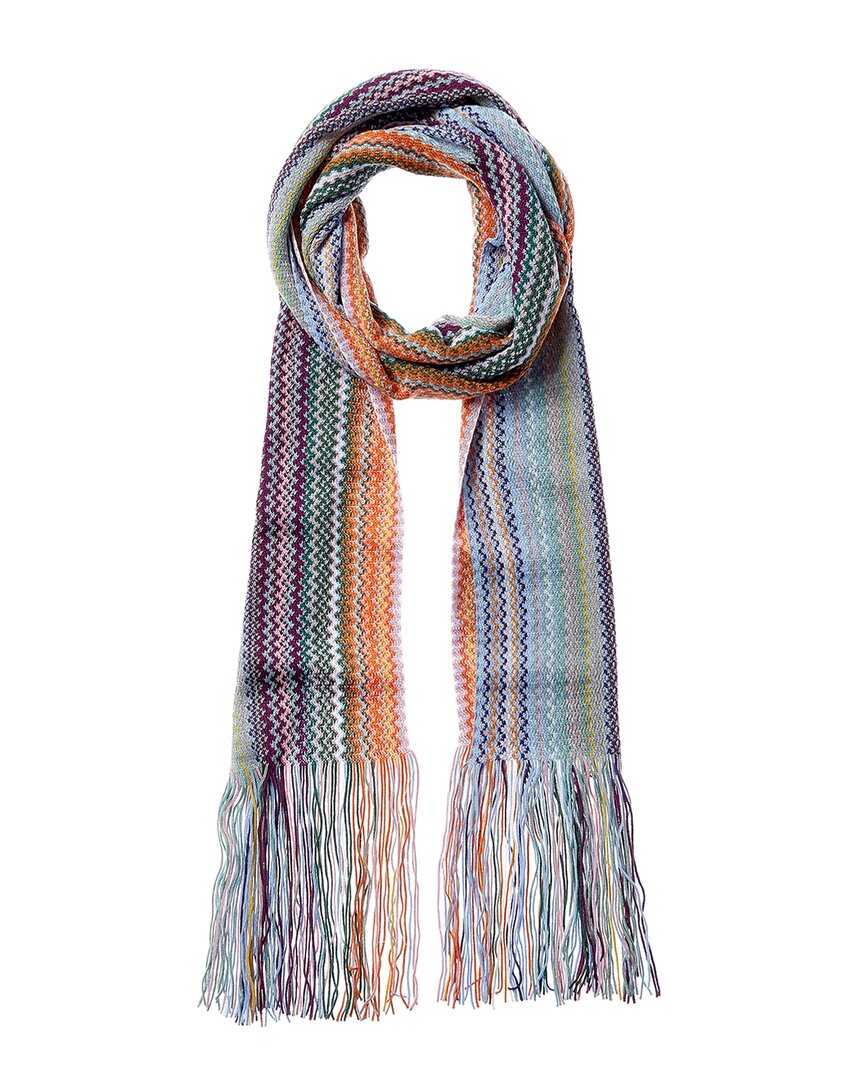 Missoni Wool-blend Scarf In Blue