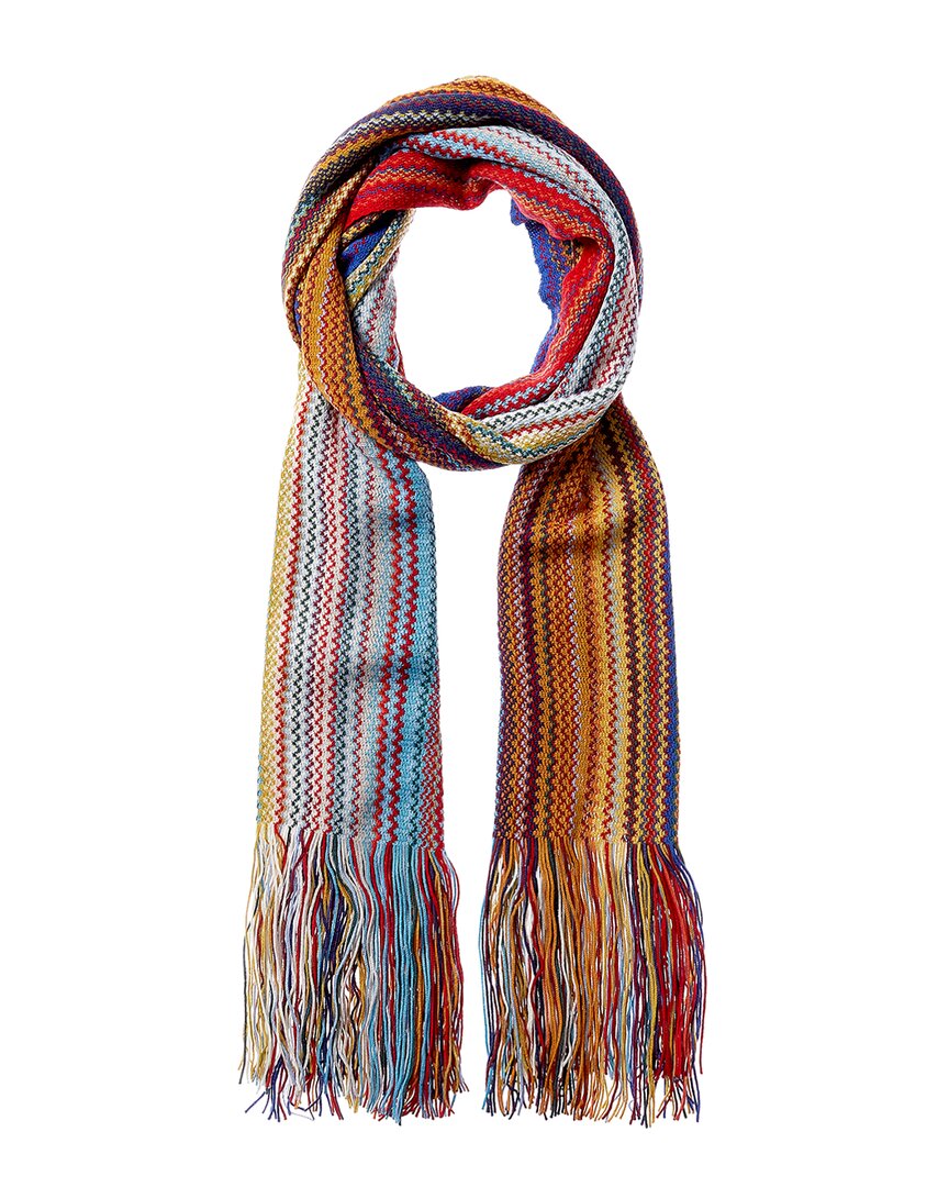 Missoni Wool-blend Scarf, Blue In Blue