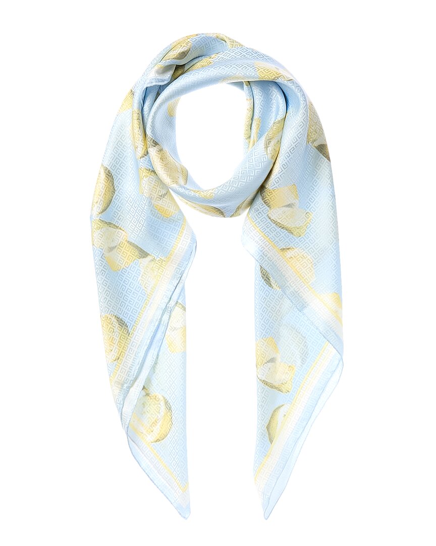 Givenchy All Over Large Silk Scarf In Brown