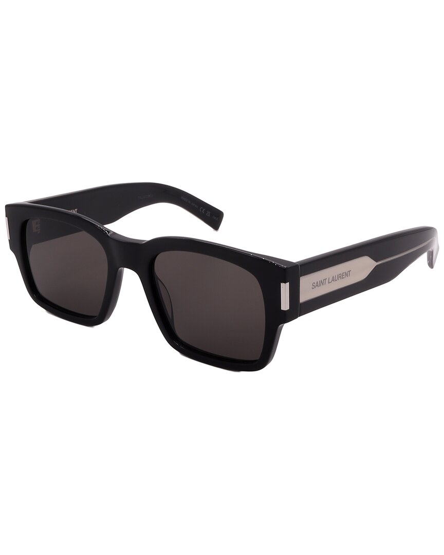 Saint Laurent Black Crystal Black Acetate Sunglasses In Black