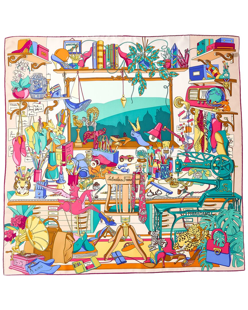 Ferragamo Silk Scarf In Blue