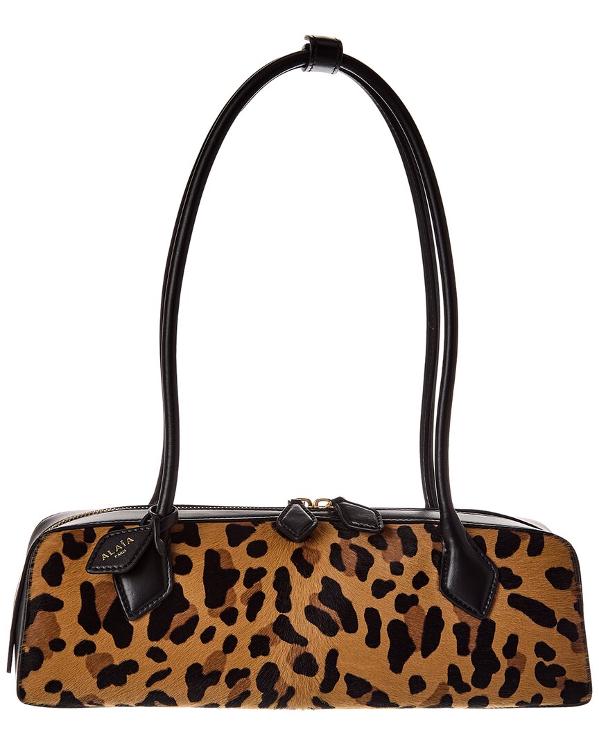 Alaïa Alaia Le Teckel Medium Haircalf & Leather Shoulder Bag In Brown