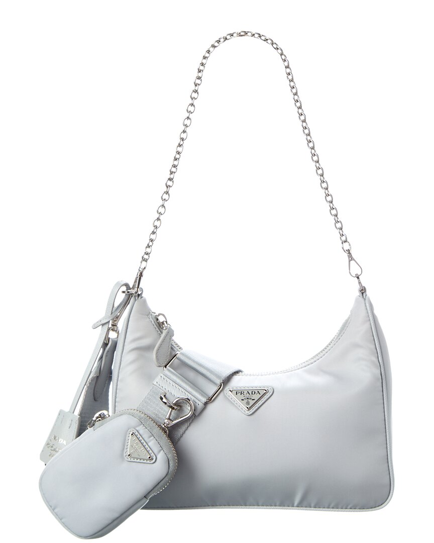 Prada Re-edition 2005 Re-nylon Shoulder Bag In Gray