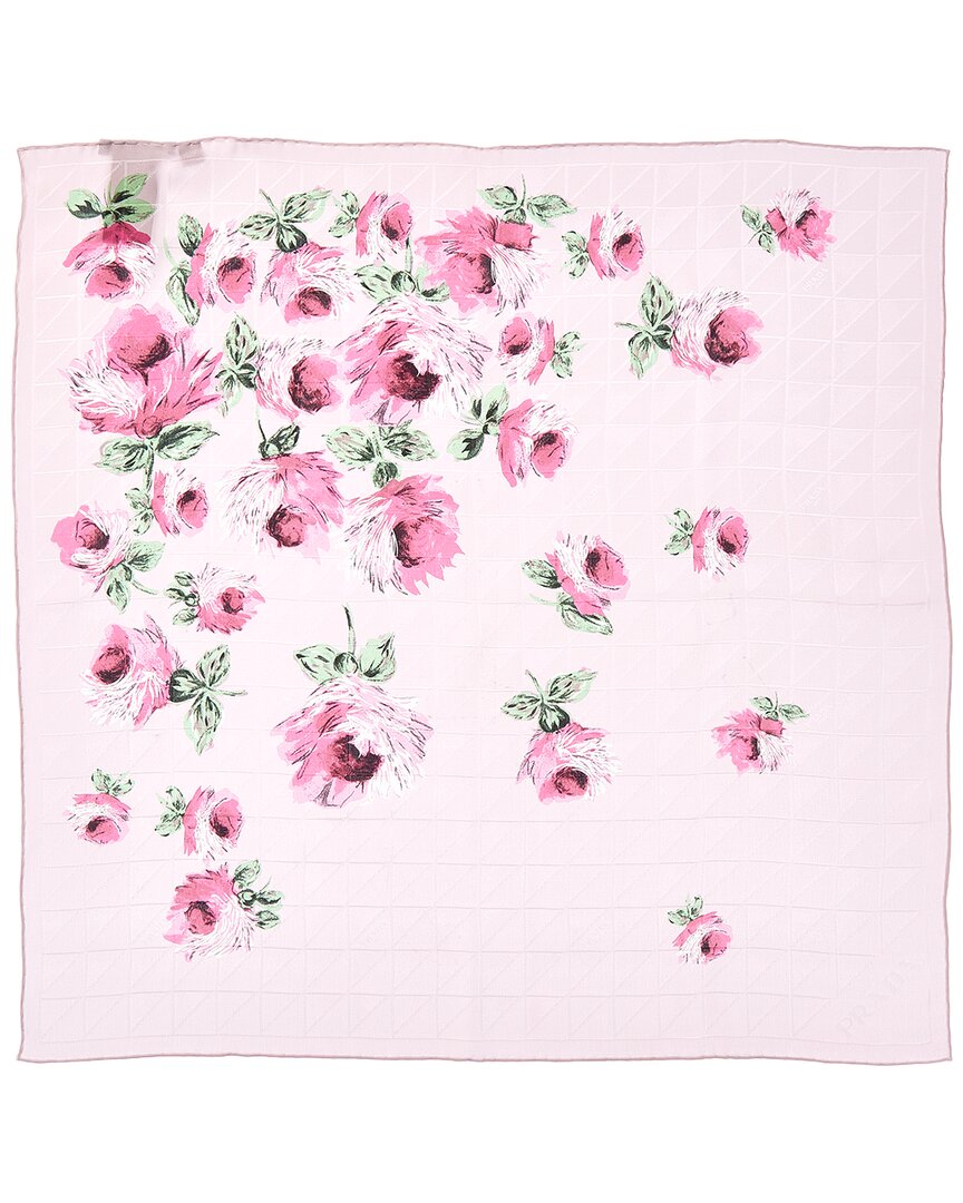 Prada Crepe Silk Scarf In Pink