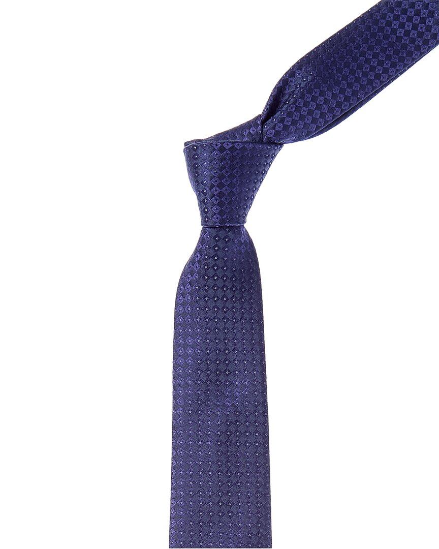 Givenchy Small Square Jacquard Silk Tie In Blue