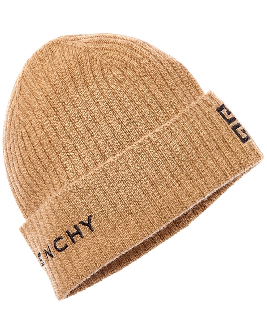 Givenchy 4g Wool & Cashmere-blend Beanie In Brown