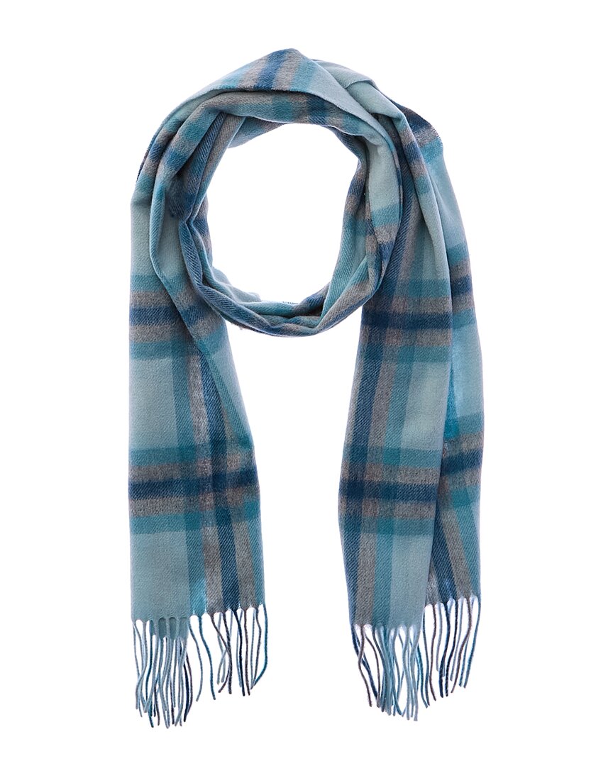 Phenix Woven Cashmere Plaid Scarf In Blue