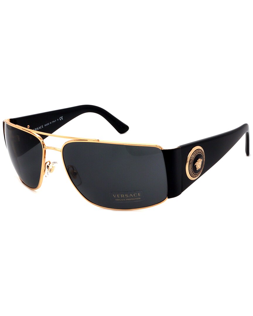 Versace Men's Gold/Grey Ve2163 63Mm Sunglasses