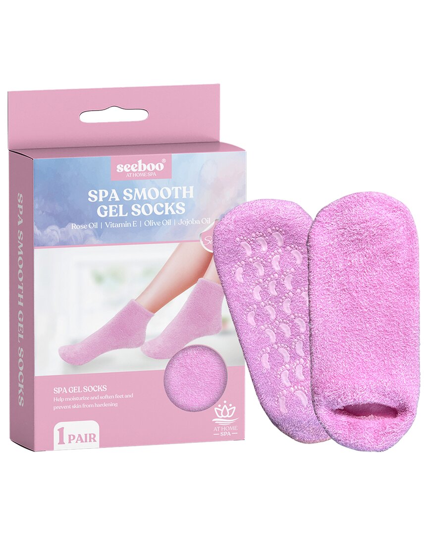 Seeboo Unisex Smooth Gel-lined Moisturizing Spa Socks For Dry & Cracked Feet (1-pair)