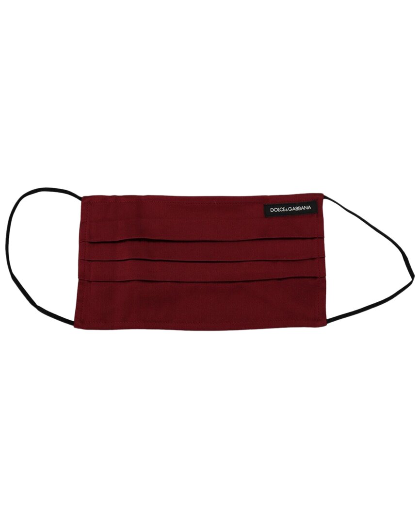 Dolce & Gabbana Maroon Silk Pleated Elastic Ear St