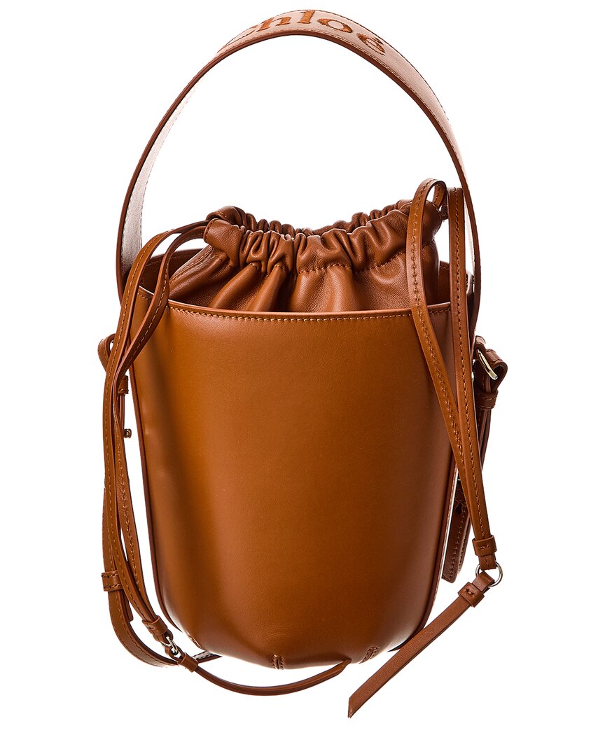 Shop Chloé Sense Leather Bucket Bag In Brown