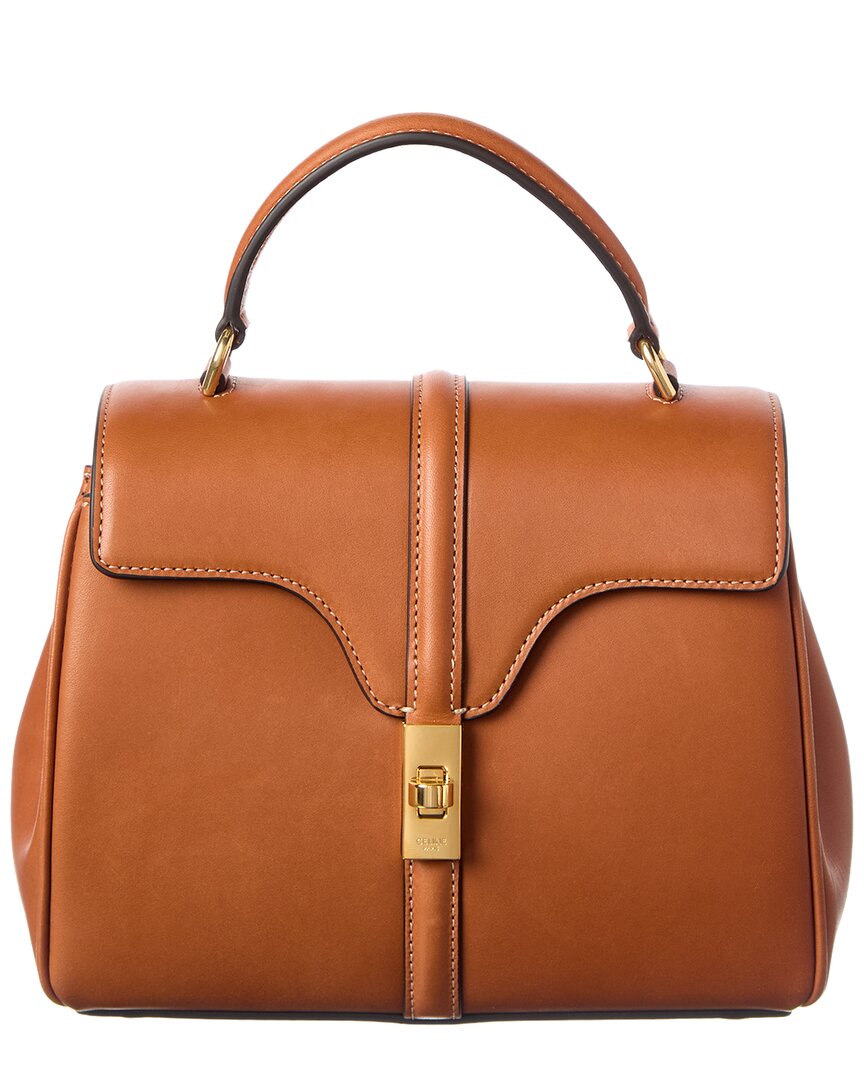 Celine 16 Mini Leather Satchel In Brown