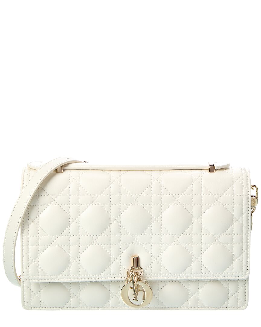 Dior Miss  Leather Shoulder Bag In White