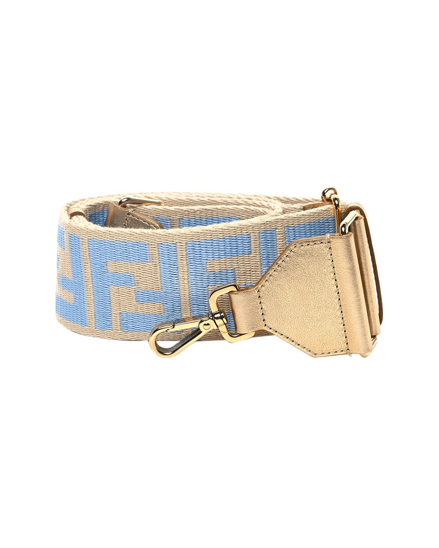 Fendi Baby Latte Jacquard Canvas Adjustable Strap You (authentic Pre-loved) In Gold