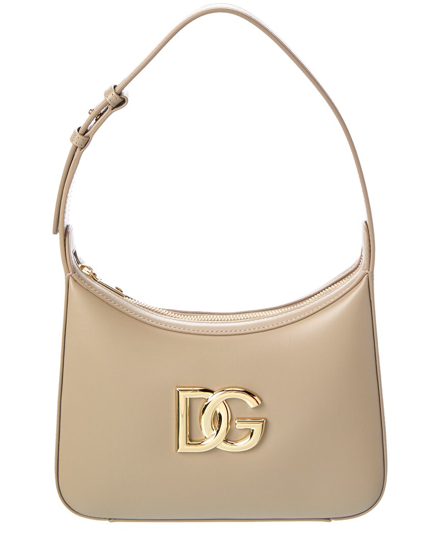 Dolce & Gabbana 3.5 Leather Hobo Bag In Black