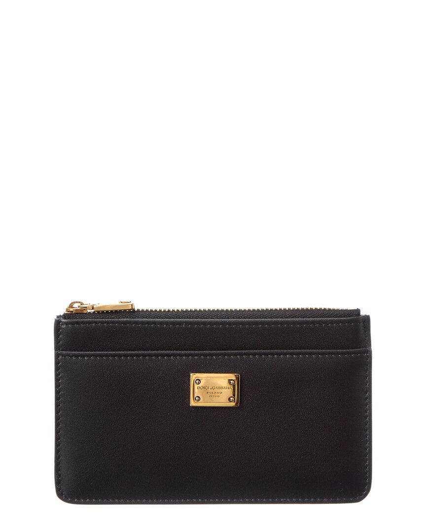 Dolce & Gabbana Plongé Leather Card Holder In Black